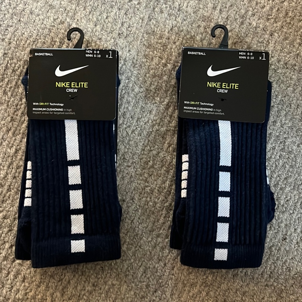 Navy Nike Elite Basketball Crew Socks